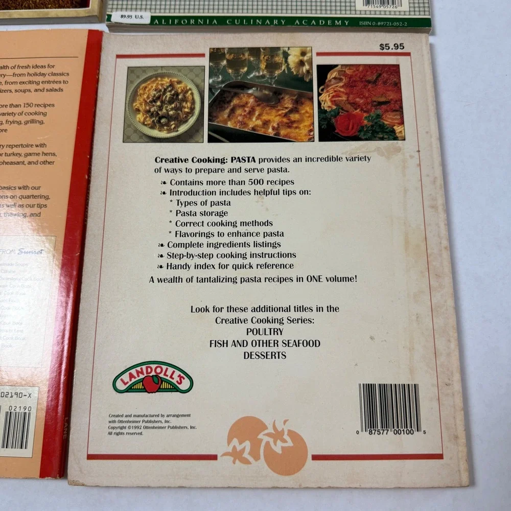 Vintage Cookbook Lot 4 Sunset Chicken‎ Pasta Fish California Culinary Academy